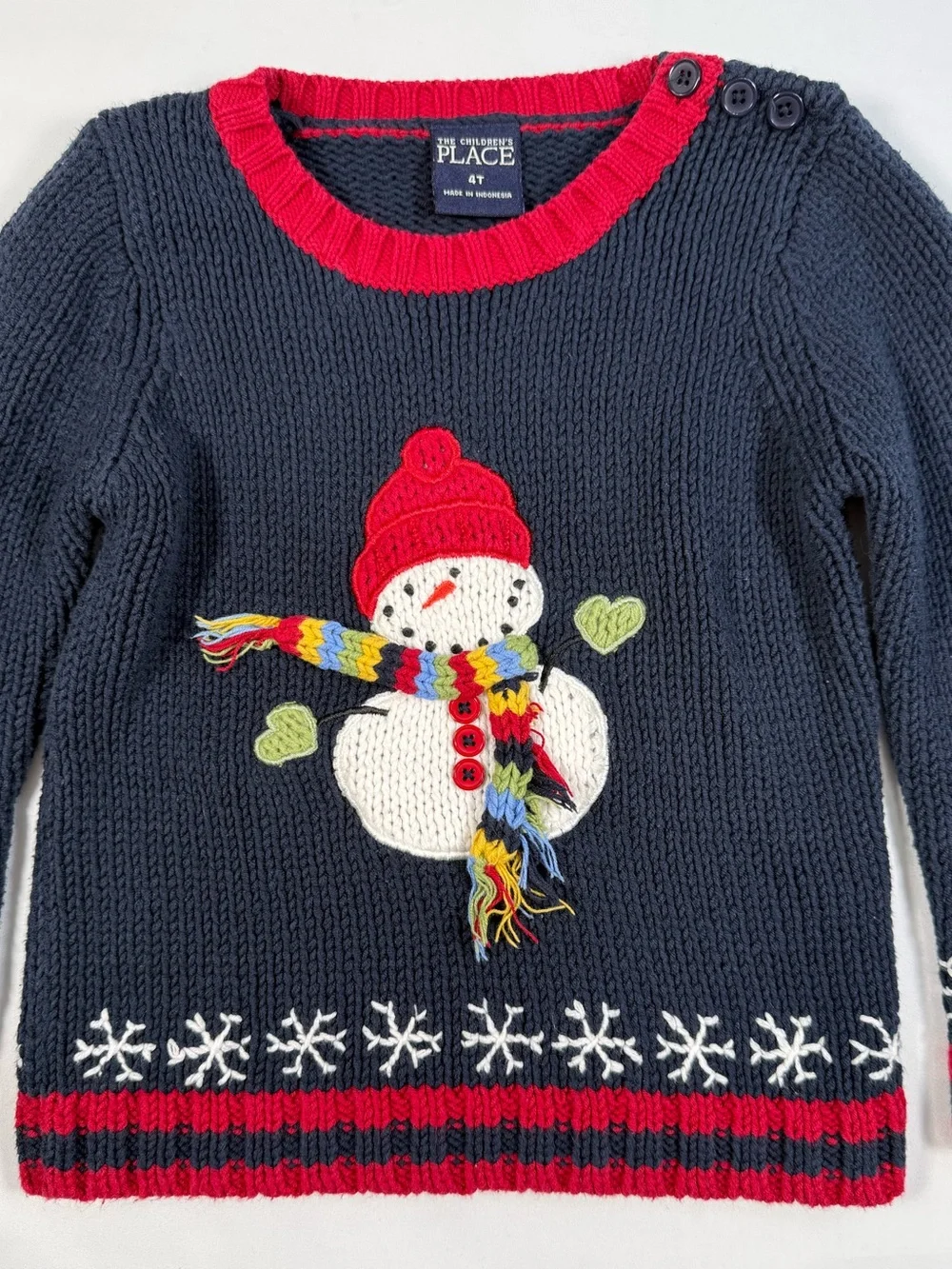 THE CHILDRENS‎ PLACE Snowman Christmas Sweater 4T Holiday Winter Cozy Vintage